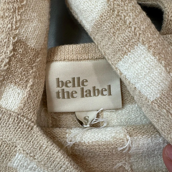 Belle the Label Checkered Knit Crop Top and Pant in Sand - Picture 13 of 14